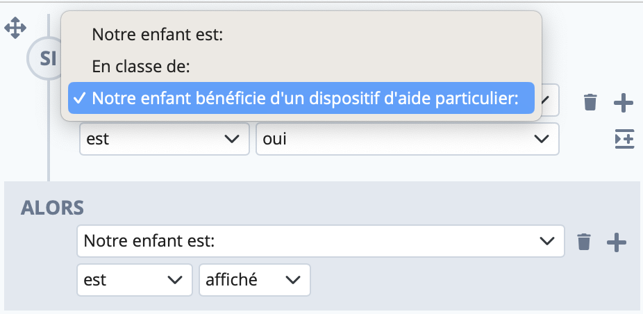 choix de la question 1