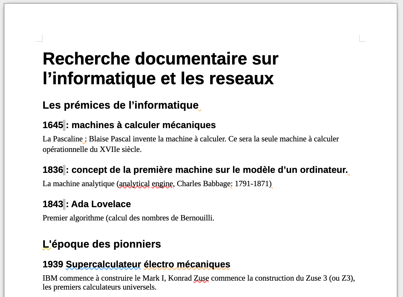 Le document devrait maintenant ressembler à ceci