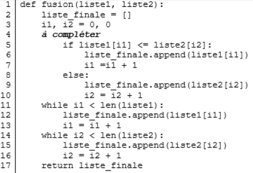 script de la fonction fusion