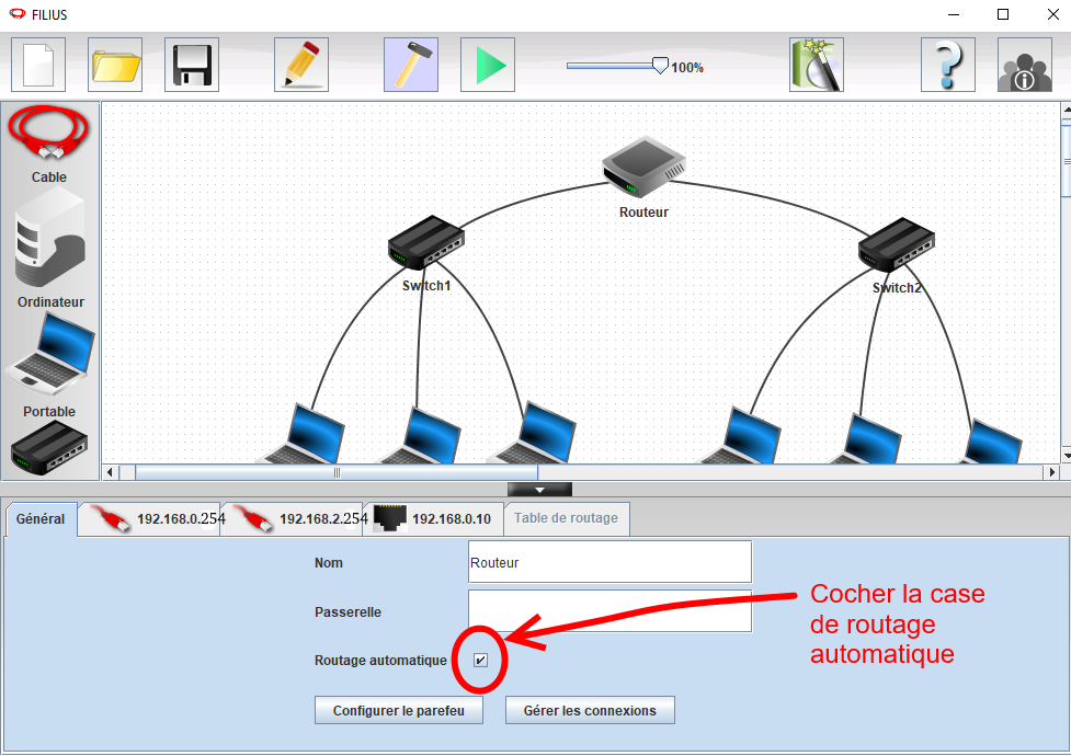 option routage automatique