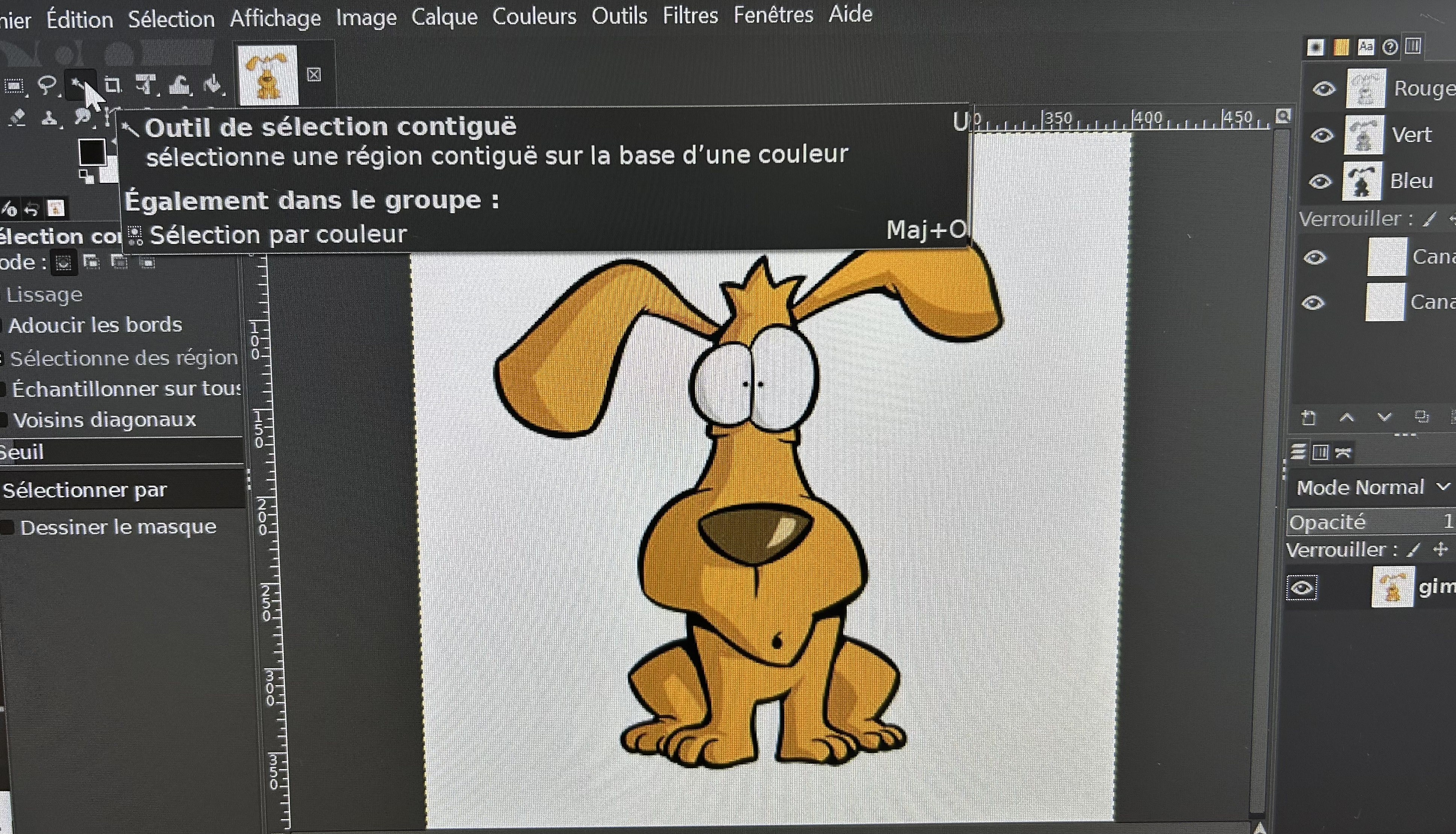 selectionner l'outil BAGUETTE MAGIQUE et cliquer dans la zone blanche de l'image