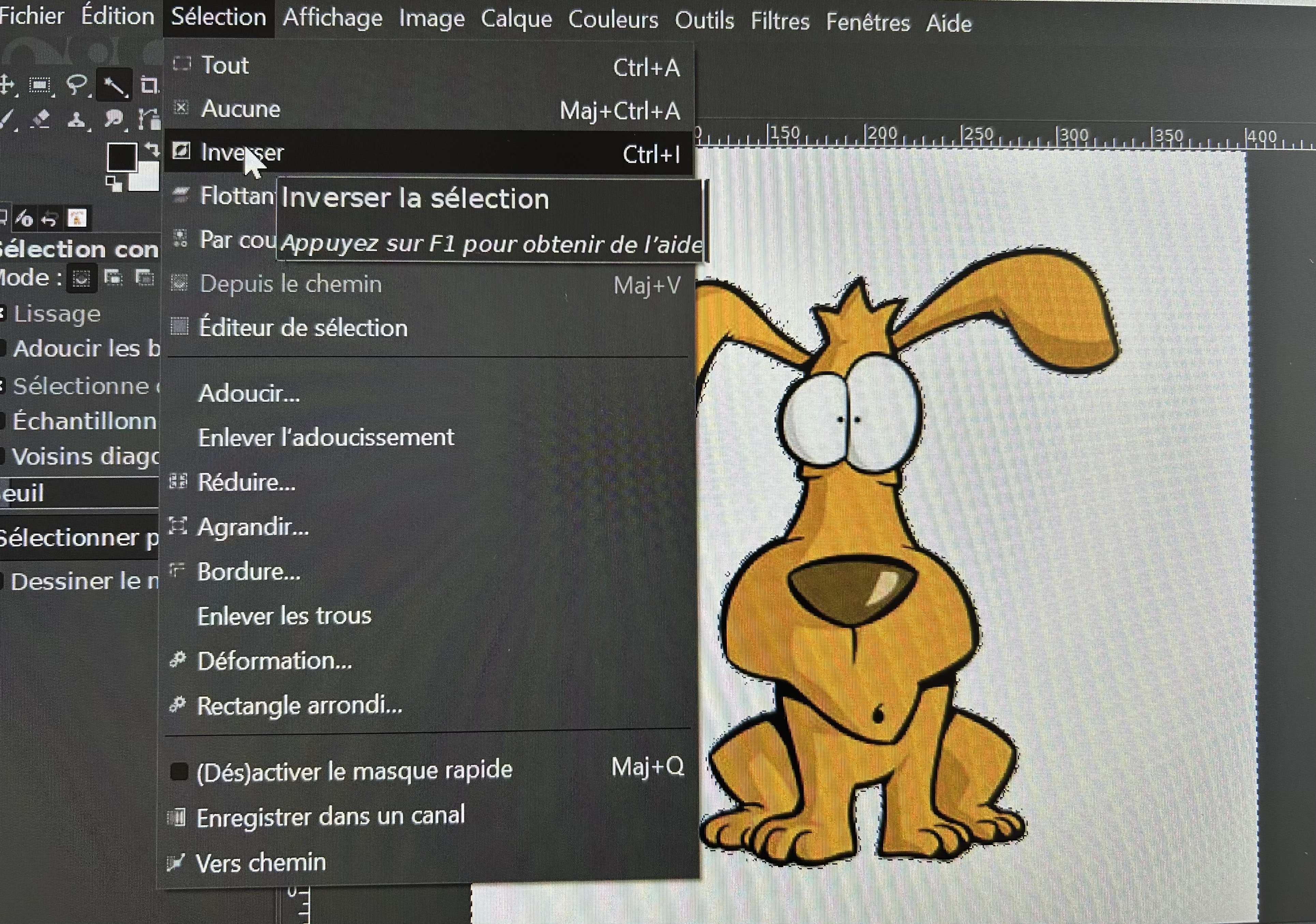 Choisir: SELECTION: inverser la selection