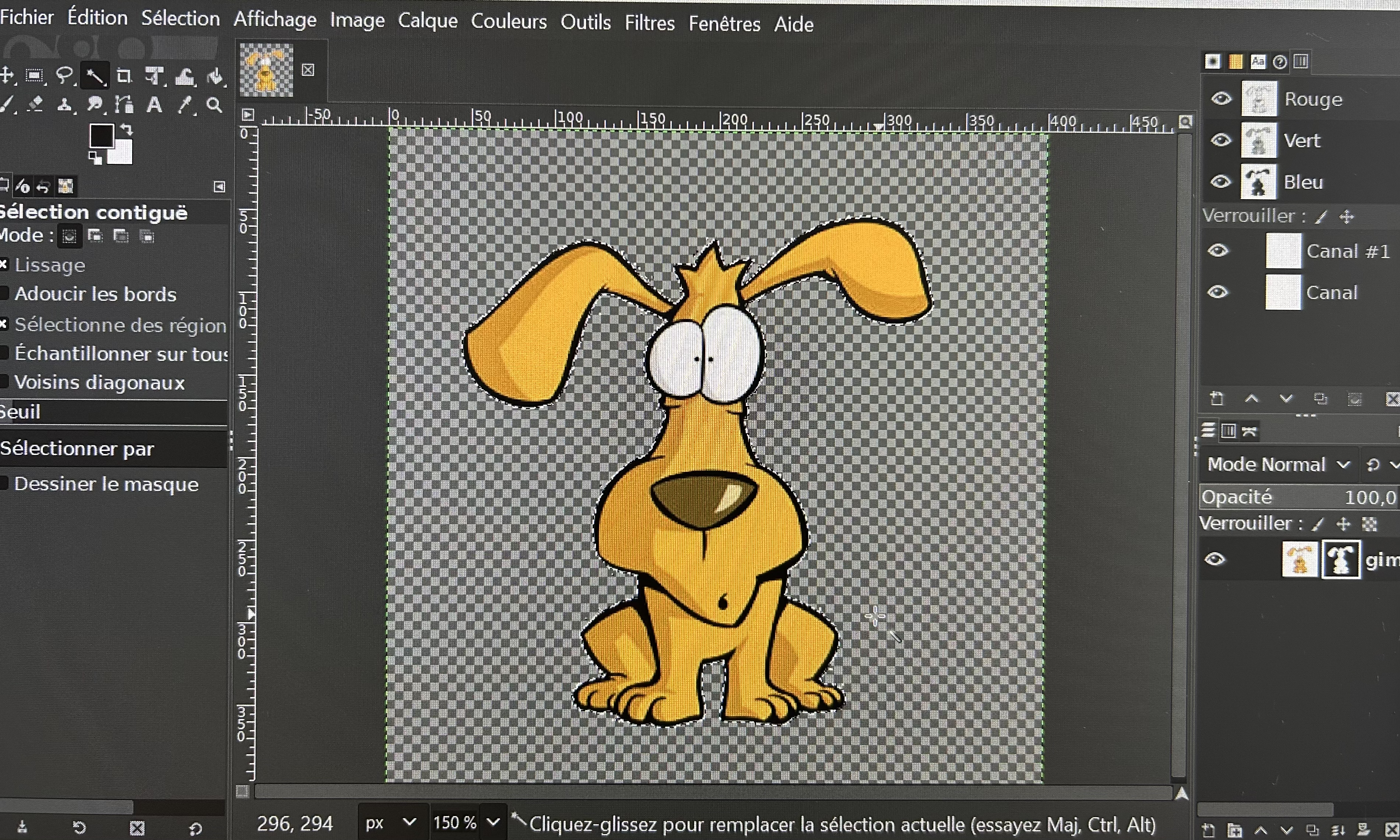 Vous obtenez alors un calque détouré