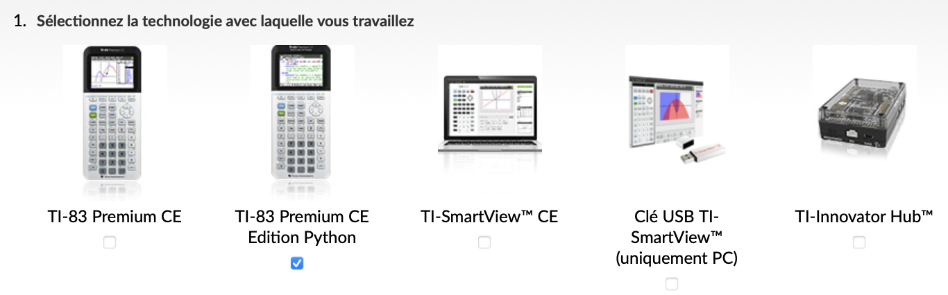 Choisissez le modèle de votre calculatrice