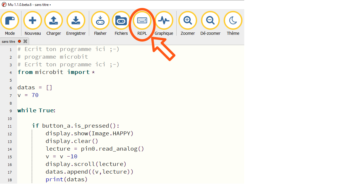 bouton REPL