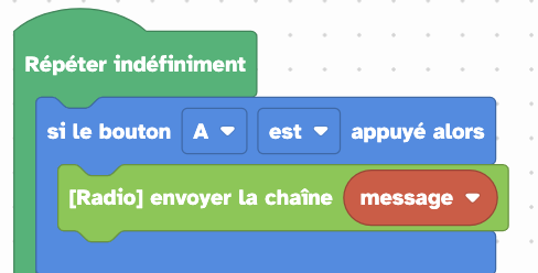 Remplacer le texte par la variable message